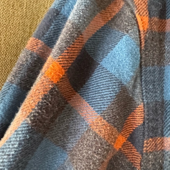 PrAna Men’s Blue and Orange Plaid Button-Up Shirt - Picture 3 of 7